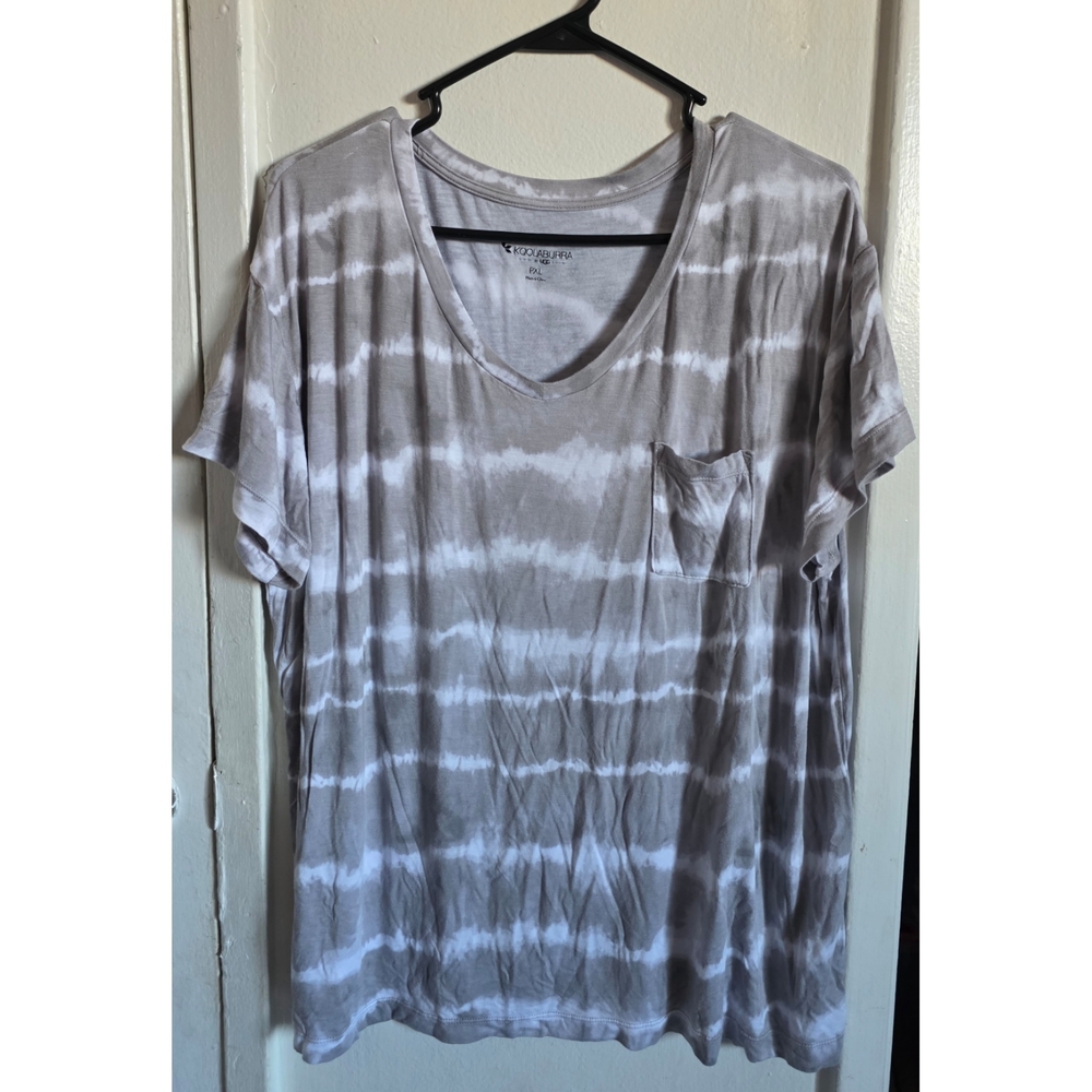 Kooalaburra Casual Gray and White Tie-Dye Tee